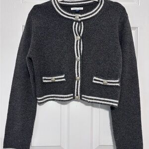 AE Whoa So Soft Crew Neck Lady Cardigan Dark Grey Small